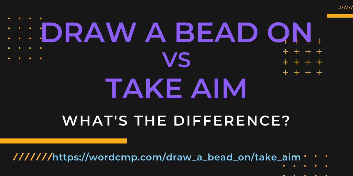 Difference between draw a bead on and take aim