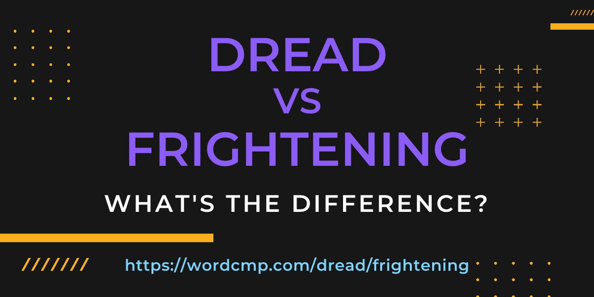 Difference between dread and frightening