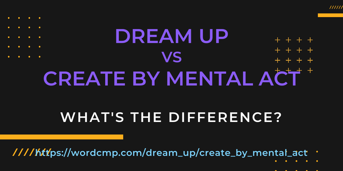 Difference between dream up and create by mental act