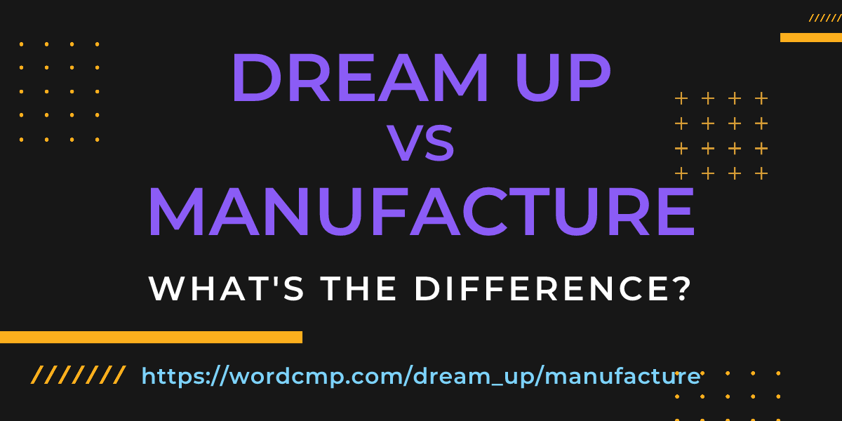 Difference between dream up and manufacture