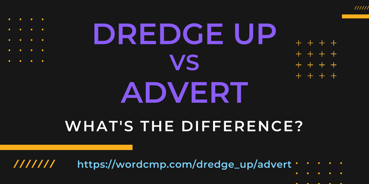 Difference between dredge up and advert