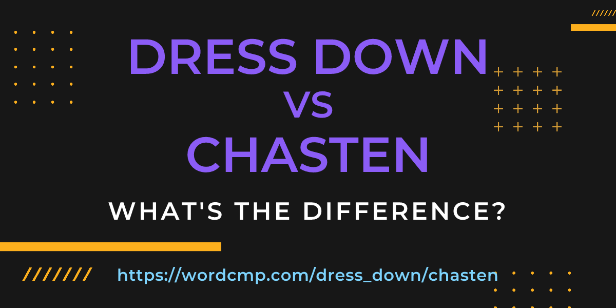 Difference between dress down and chasten