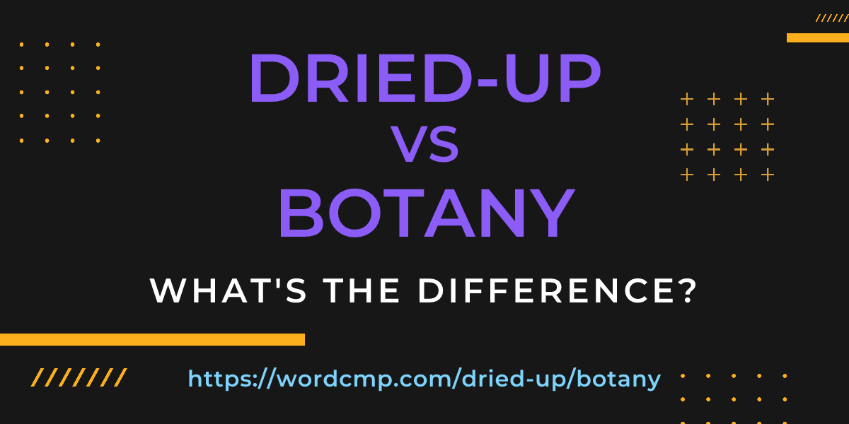 Difference between dried-up and botany