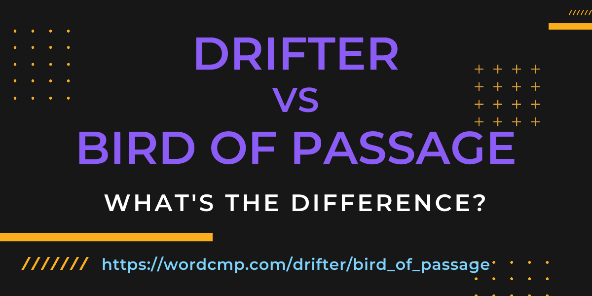 Difference between drifter and bird of passage