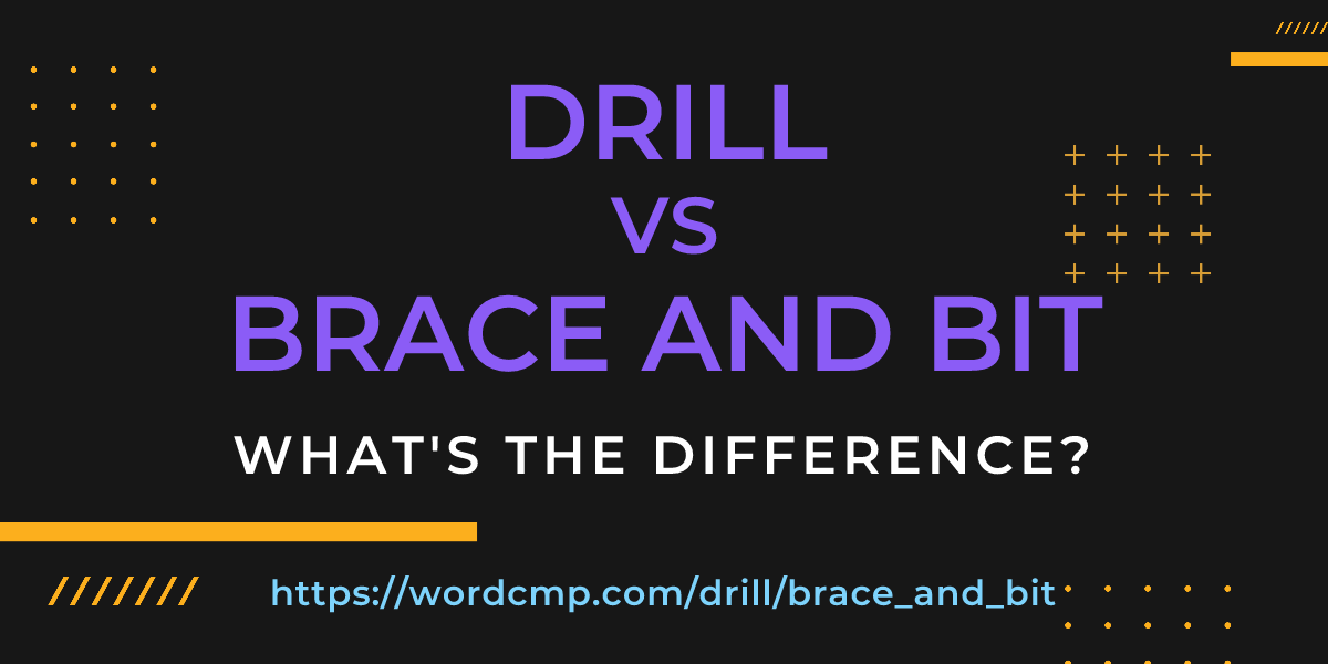 Difference between drill and brace and bit