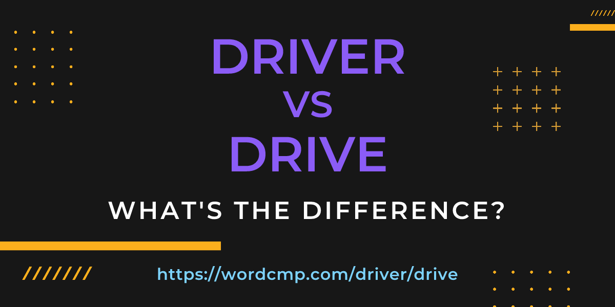 Difference between driver and drive