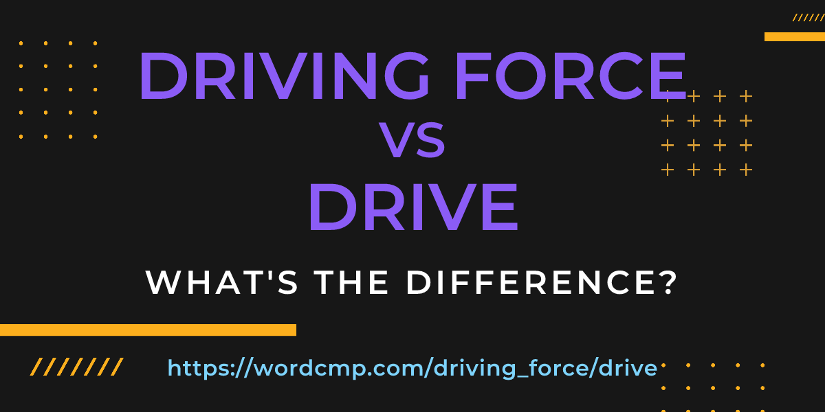 Difference between driving force and drive