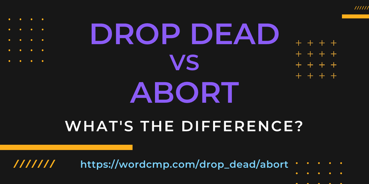 Difference between drop dead and abort