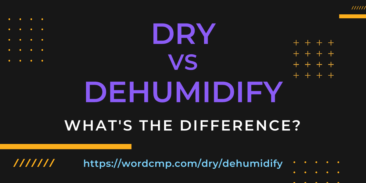 Difference between dry and dehumidify