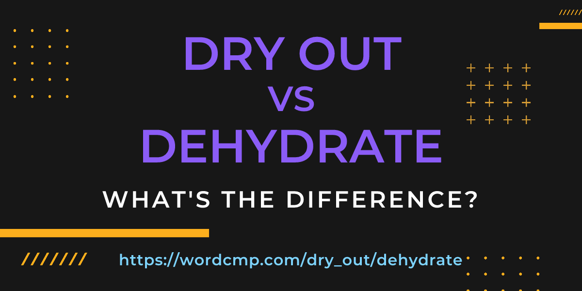 Difference between dry out and dehydrate