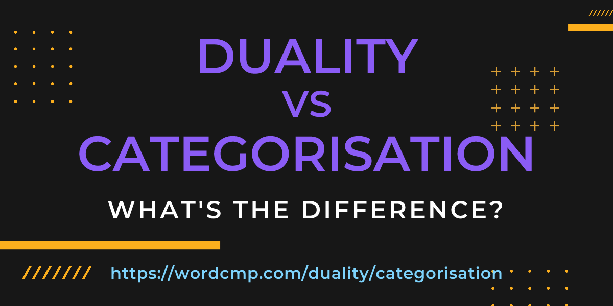 Difference between duality and categorisation