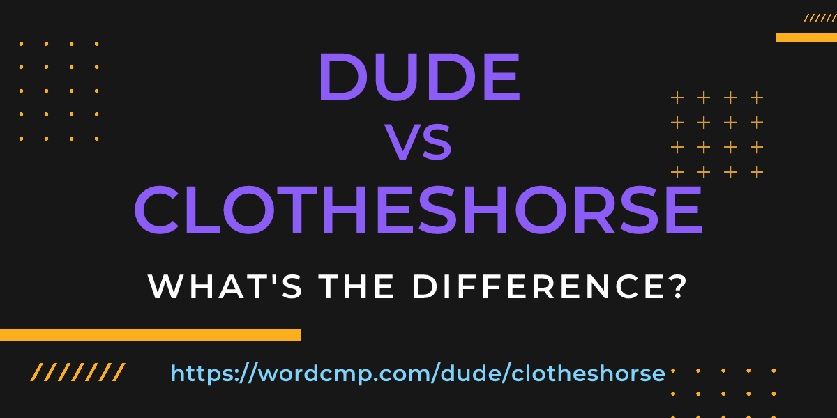 Difference between dude and clotheshorse