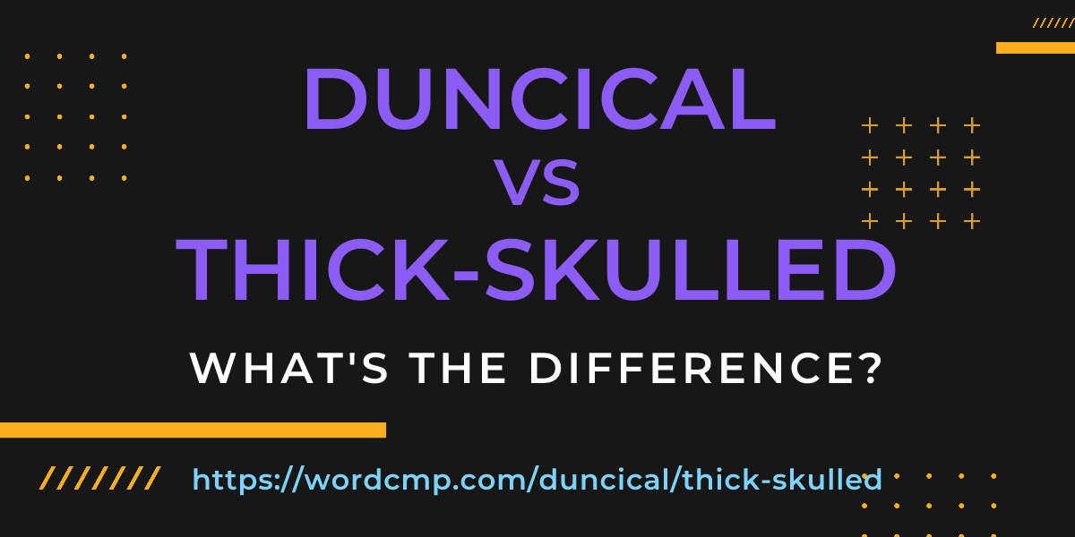 Difference between duncical and thick-skulled