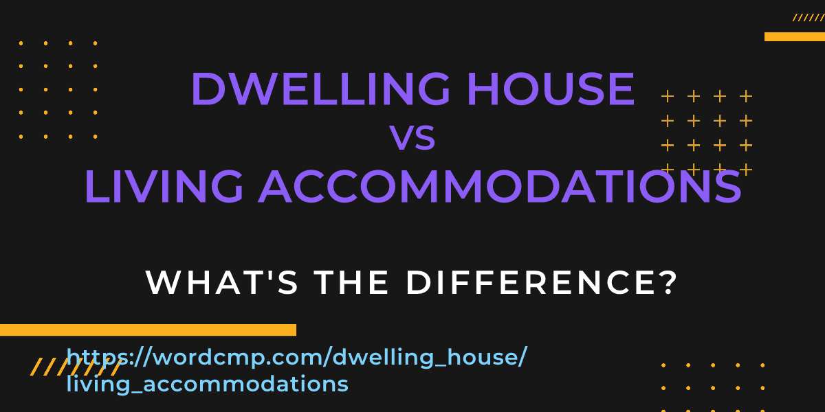 Difference between dwelling house and living accommodations