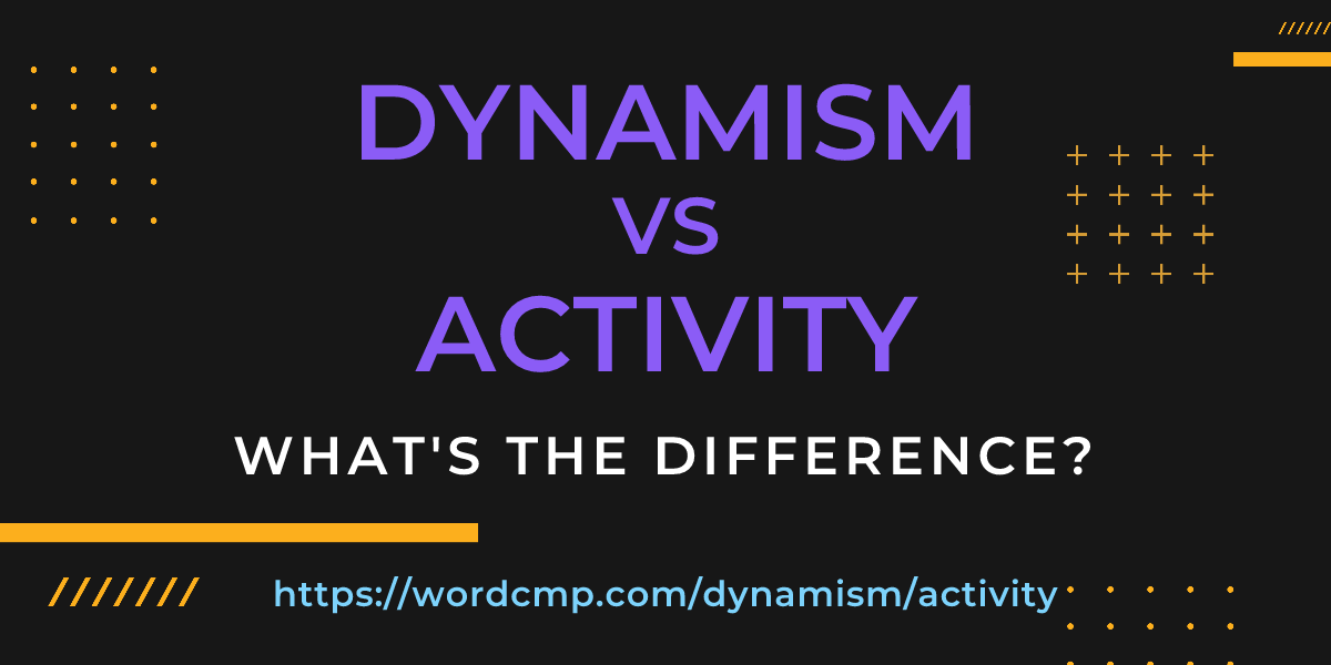 Difference between dynamism and activity