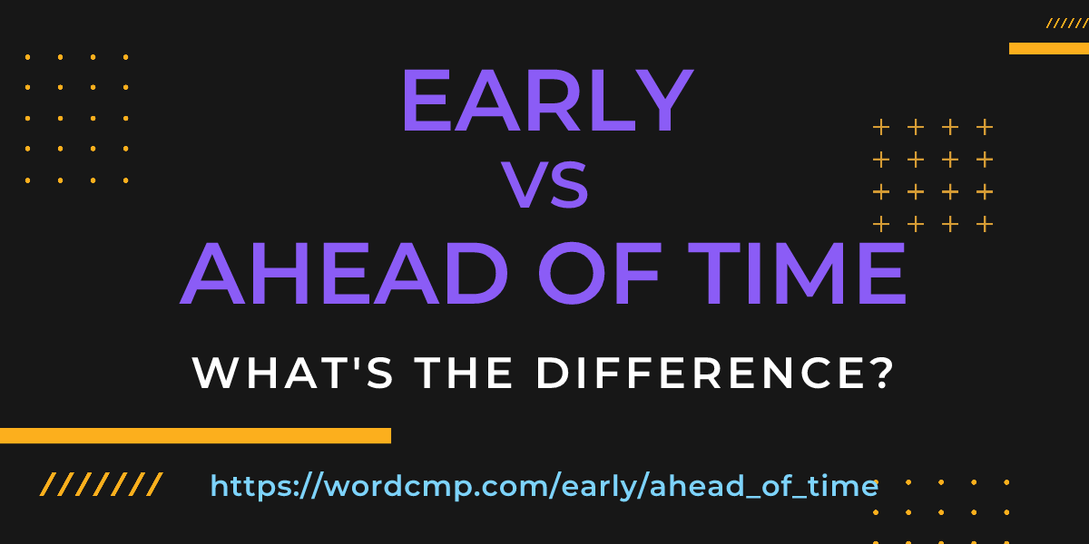 Difference between early and ahead of time