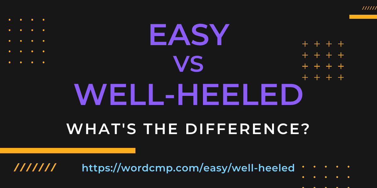 Difference between easy and well-heeled