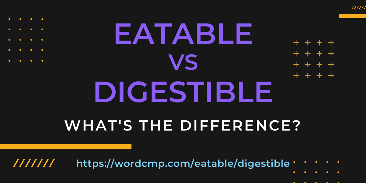Difference between eatable and digestible