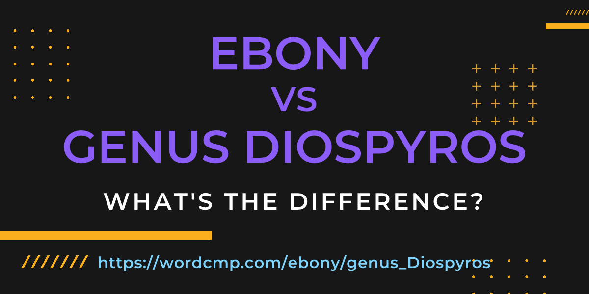 Difference between ebony and genus Diospyros
