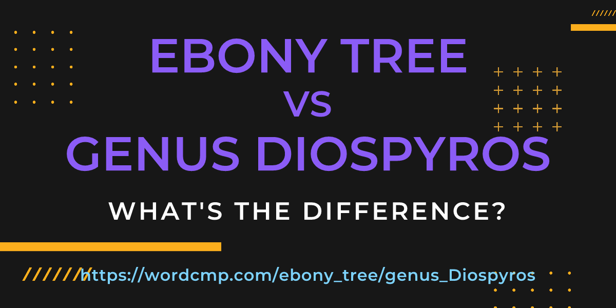 Difference between ebony tree and genus Diospyros