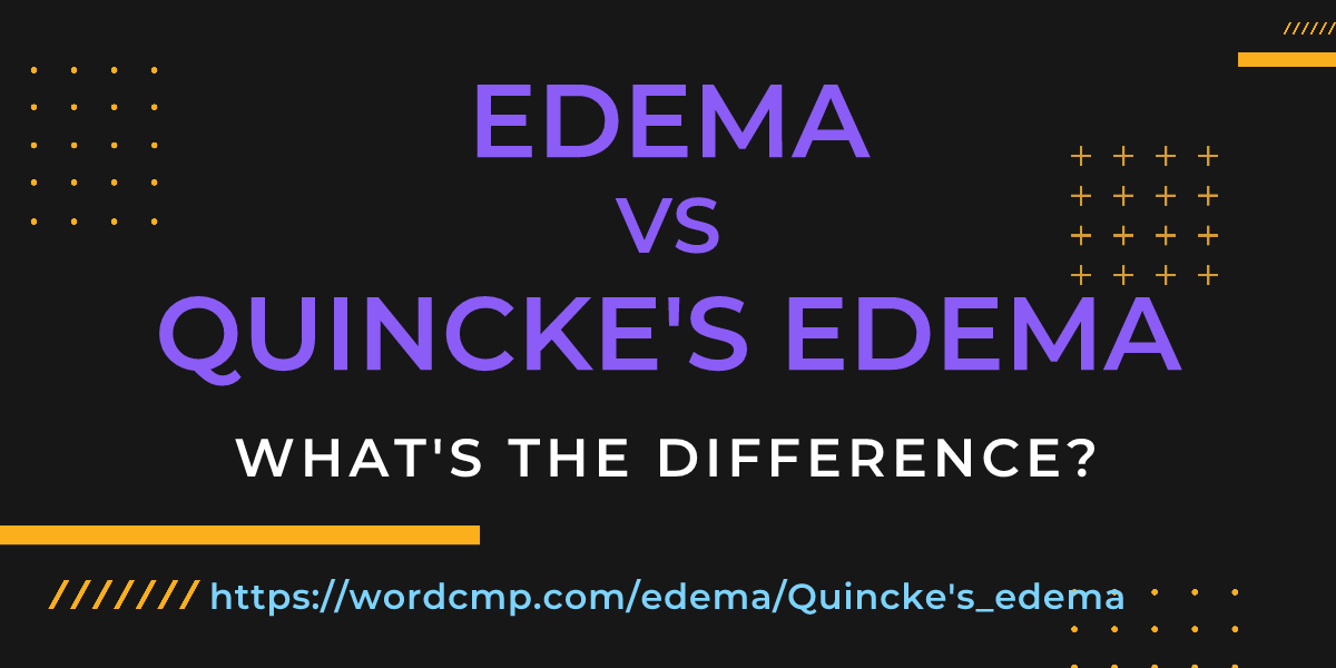 Difference between edema and Quincke's edema