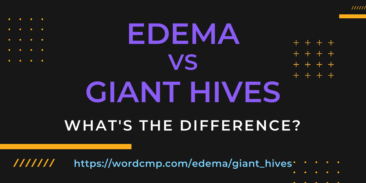 Difference between edema and giant hives