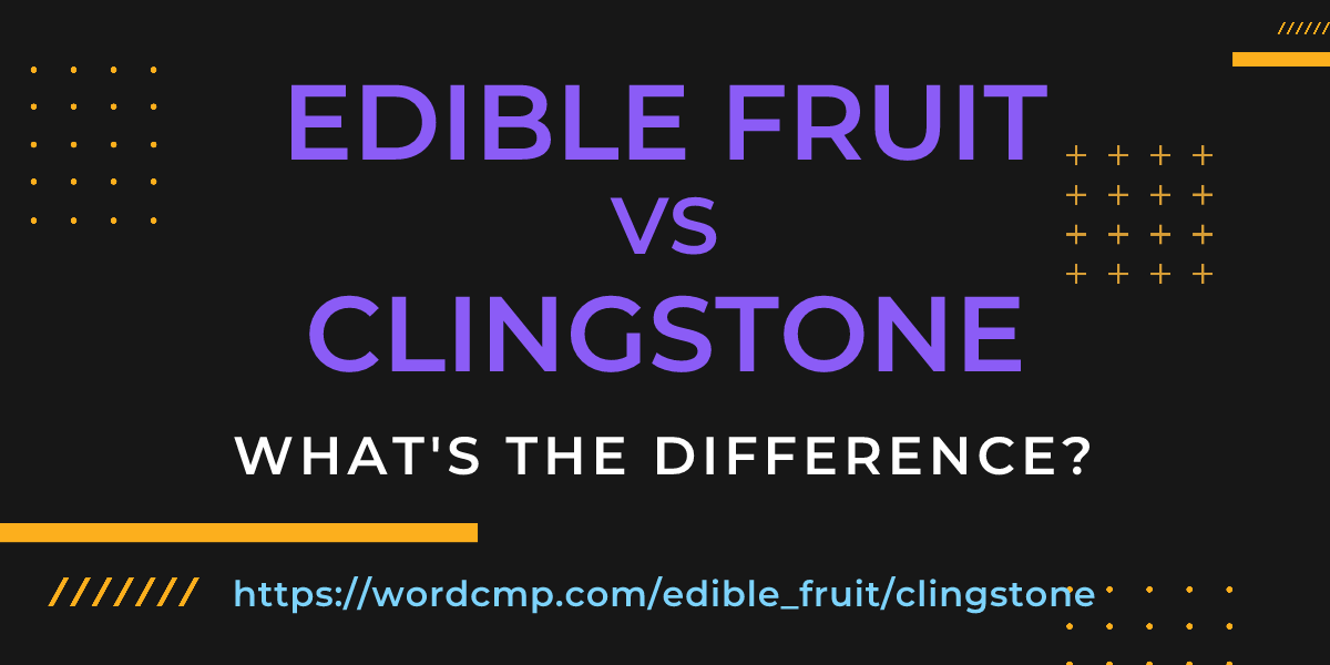 Difference between edible fruit and clingstone