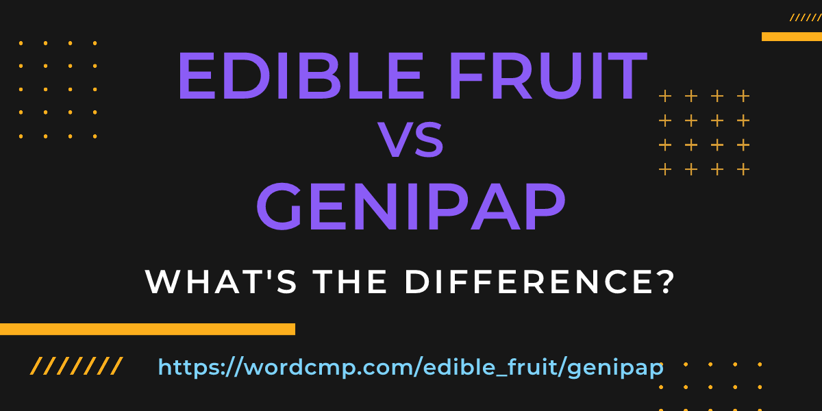 Difference between edible fruit and genipap