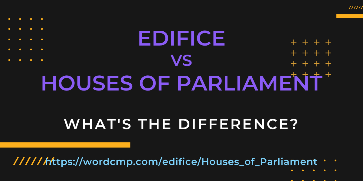 Difference between edifice and Houses of Parliament