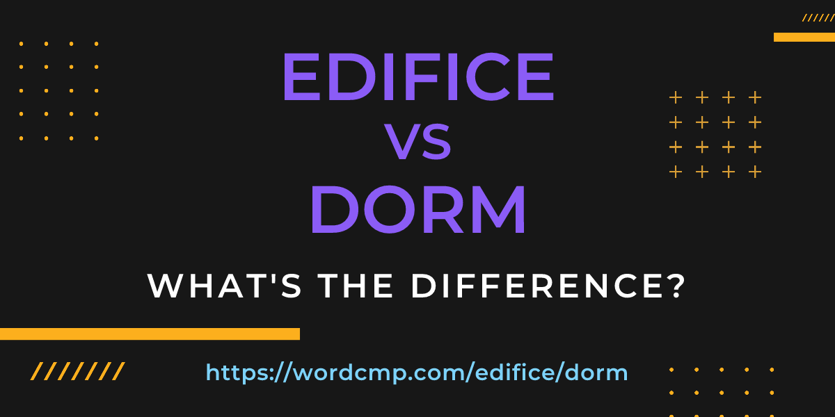Difference between edifice and dorm