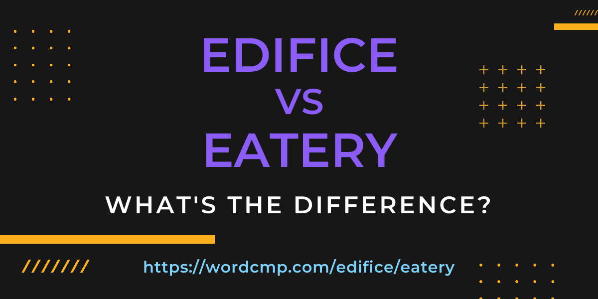 Difference between edifice and eatery