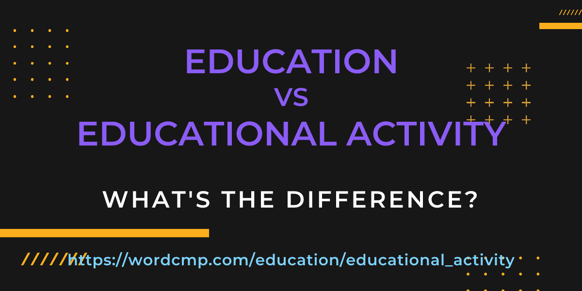 Difference between education and educational activity