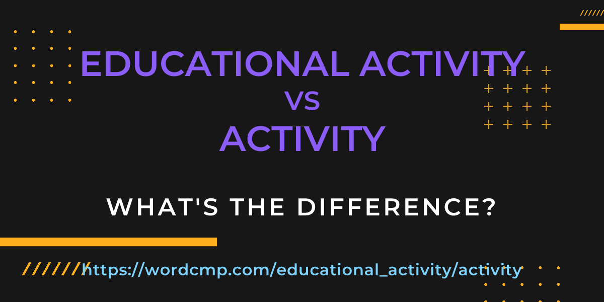 Difference between educational activity and activity