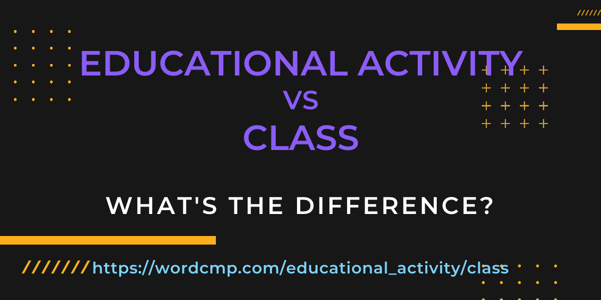 Difference between educational activity and class