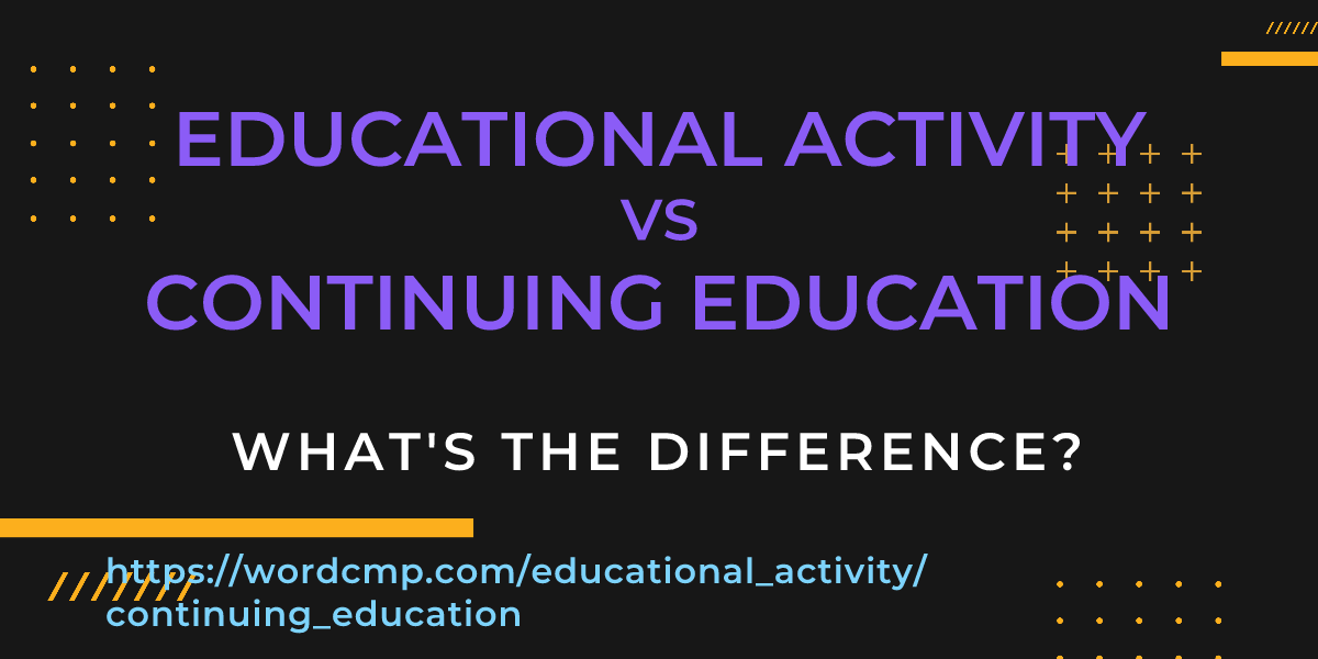 Difference between educational activity and continuing education