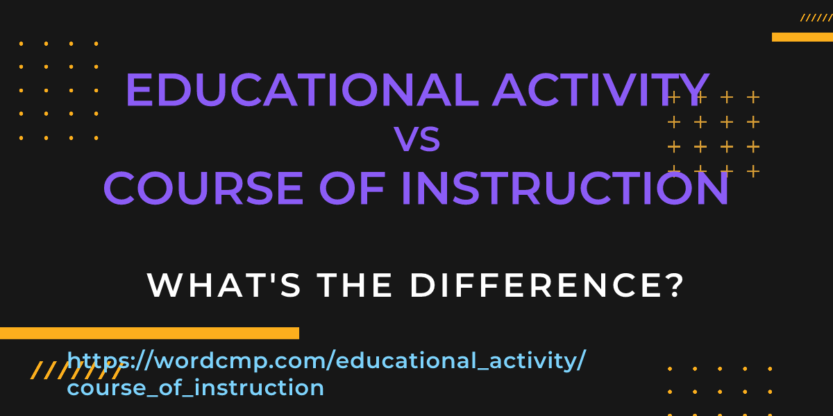 Difference between educational activity and course of instruction