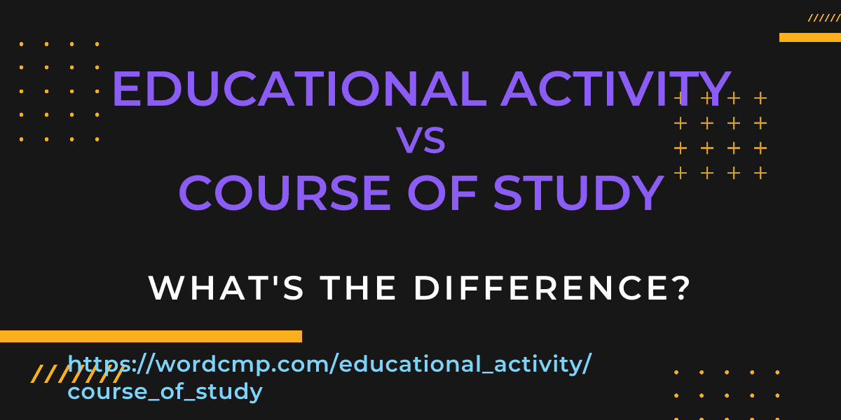 Difference between educational activity and course of study