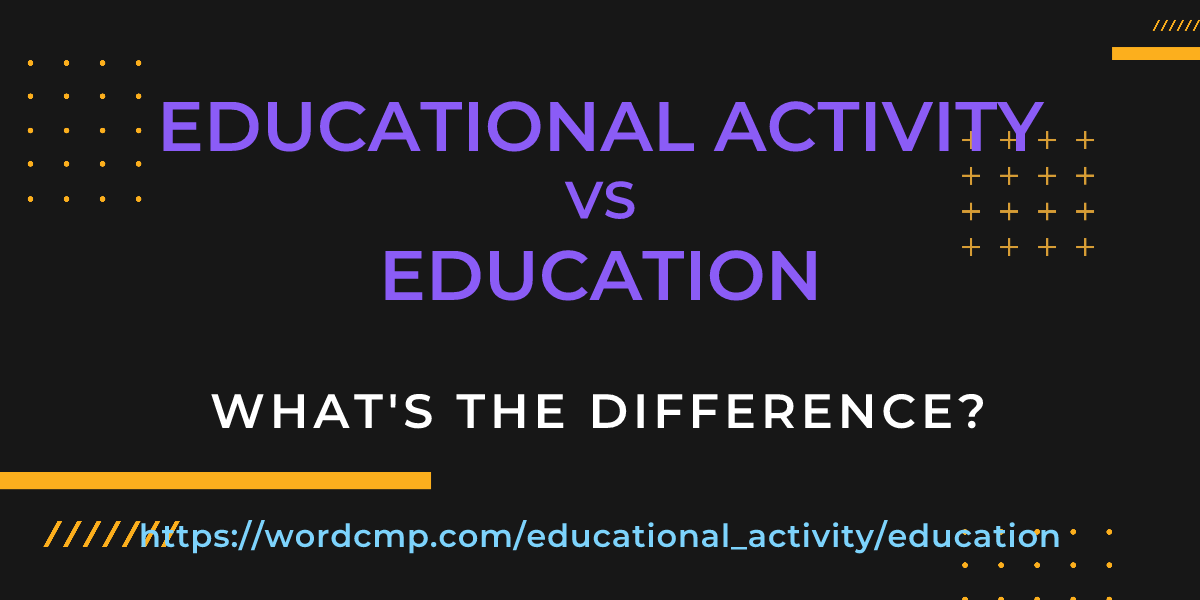 Difference between educational activity and education