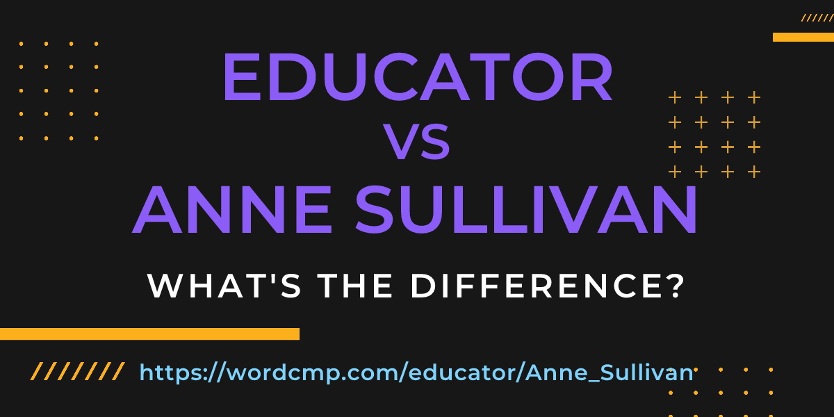 Difference between educator and Anne Sullivan