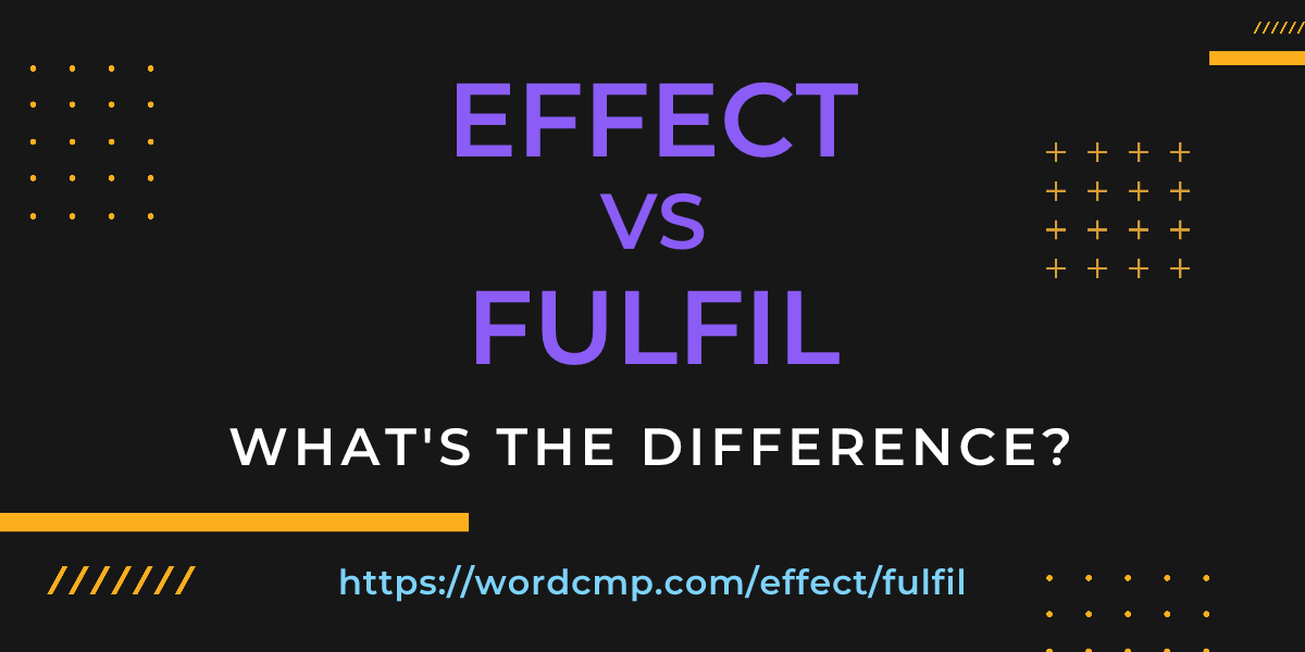 Difference between effect and fulfil