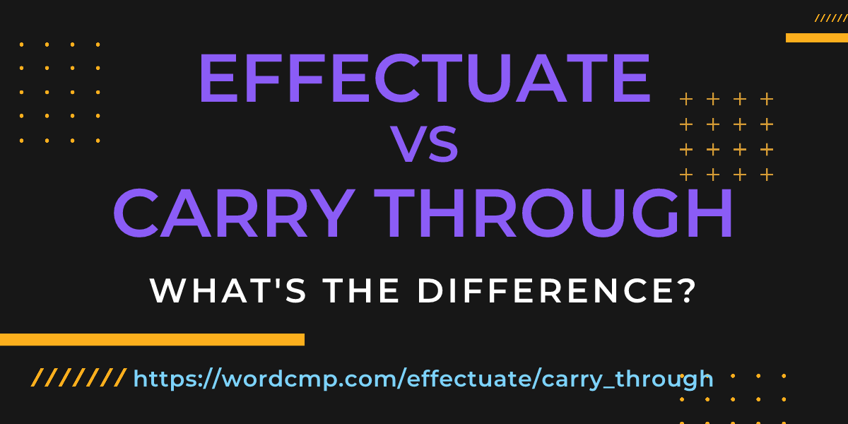 Difference between effectuate and carry through