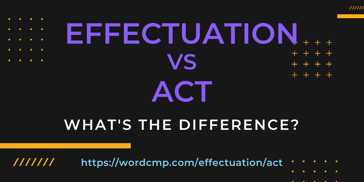 Difference between effectuation and act
