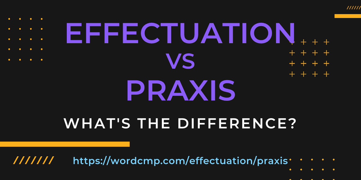 Difference between effectuation and praxis