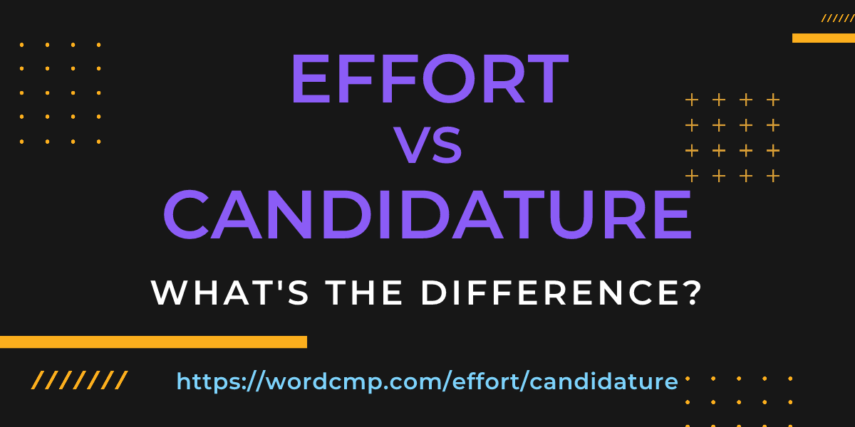 Difference between effort and candidature
