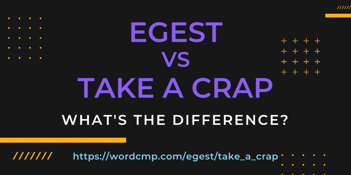 Difference between egest and take a crap