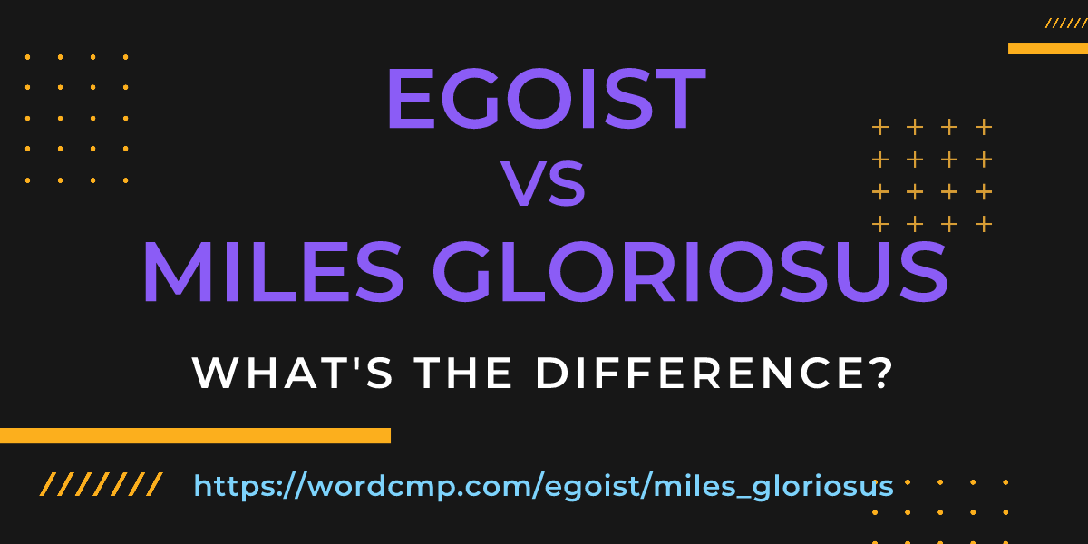 Difference between egoist and miles gloriosus