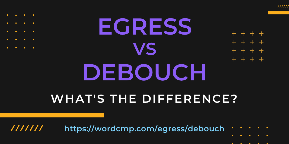 Difference between egress and debouch