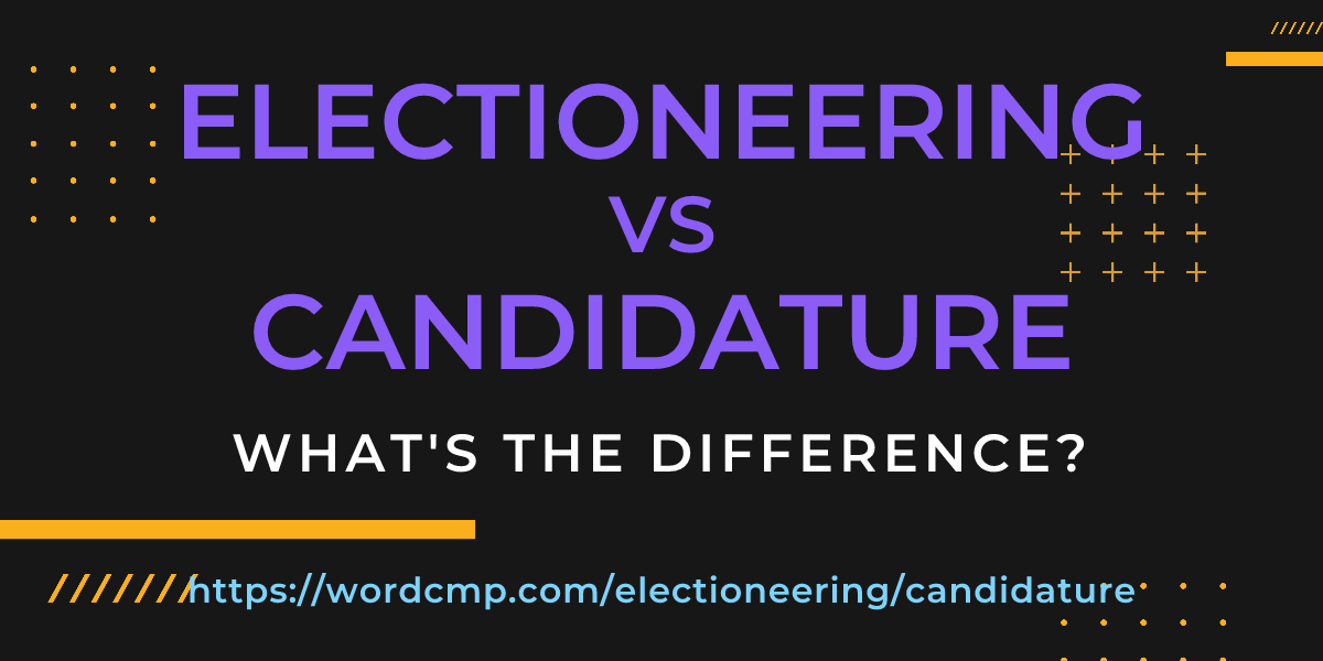 Difference between electioneering and candidature