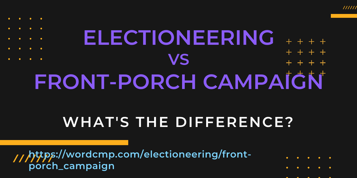 Difference between electioneering and front-porch campaign
