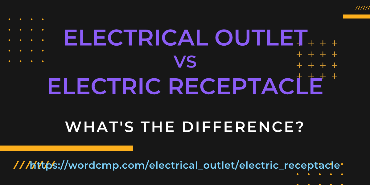 Difference between electrical outlet and electric receptacle